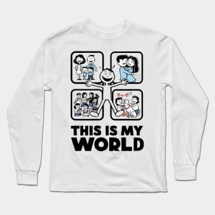 My World in Squares: Stickman Edition Long Sleeve T-Shirt